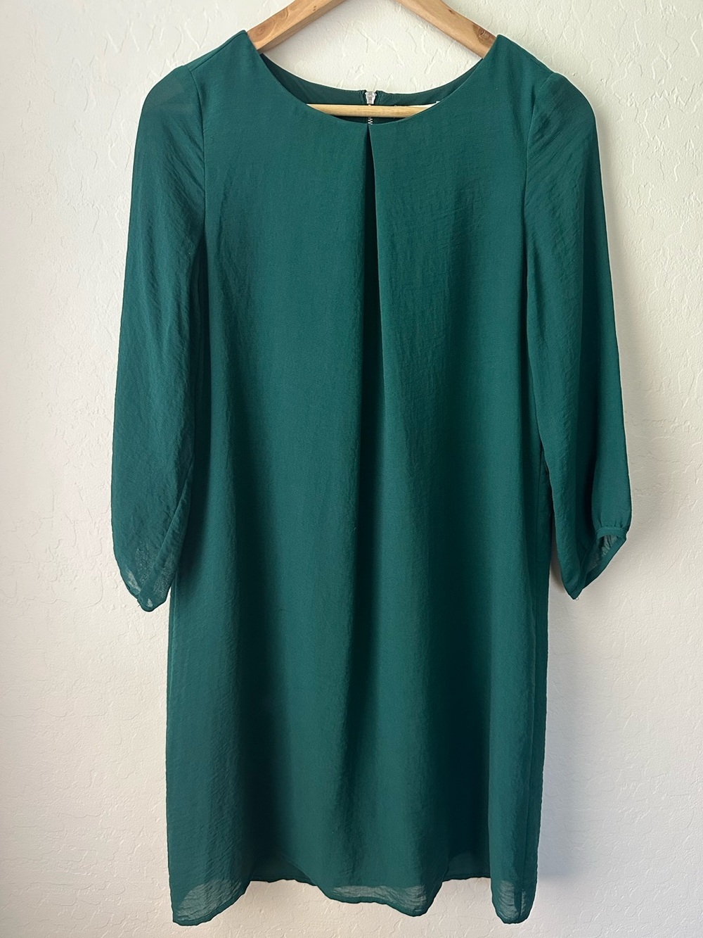 H&M Emerald Green Crepe Shift Dress Size 6